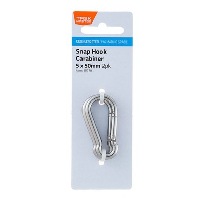 Taskmaster 5 x 50mm 316 Stainless Steel Snap Hook 4 pcs Hardware