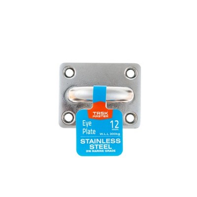 Taskmaster 12mm 316 Stainless Steel Square Eye Plate Hardware