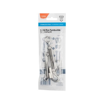 Taskmaster 5mm 316 Stainless Steel Hook/Eye Turnbuckle Balustrade Kit Hardware