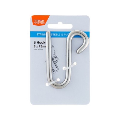 Taskmaster 8 x 75mm 316 Stainless Steel S Hook Hardware