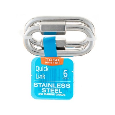 Taskmaster 6mm 316 Stainless Steel Quick Link - 2 pieces Hardware