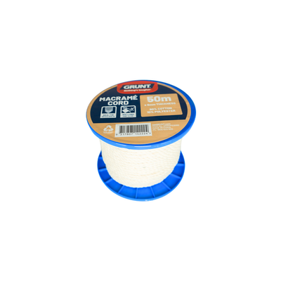 GRUNT 6mm x 50m Macrame Cotton Cord Hardware