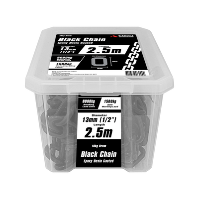 Pinnacle 13mm 1/2" x 2.5m Black Chain Hardware