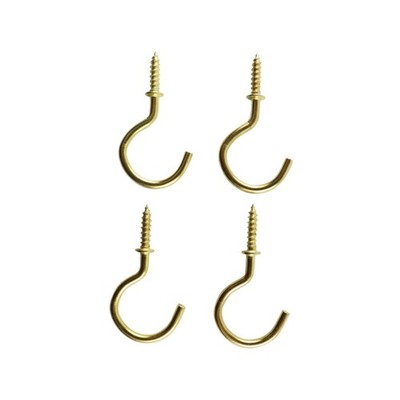 Everhang 18mm Brass Plated Cup Hook 4 pcs Hardware