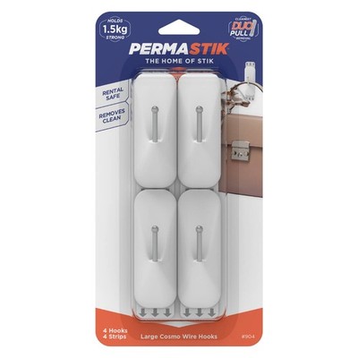 Permastik Large Cosmo Wire Hooks - 4 pieces Hardware