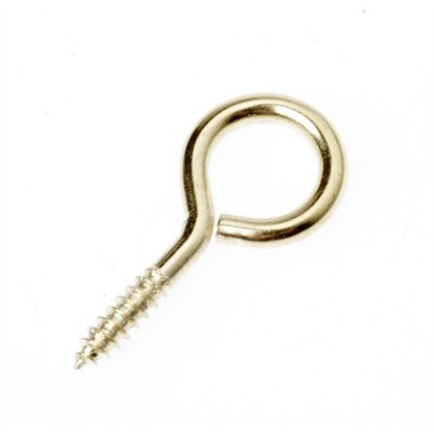 Everhang 8mm Brass Plated Screw Eye Hook 25PK 72421 Hardware