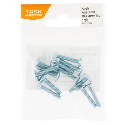Taskmaster M4 x 20mm Zinc Plated Knob & Handle Bolt 5 pcs Door Hardware