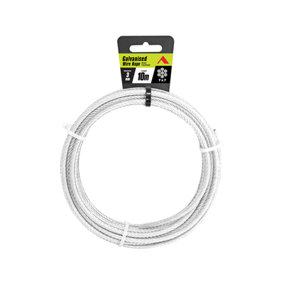 Pinnacle 3mm x 10m Galvanised PVC Coated Wire Rope Hardware