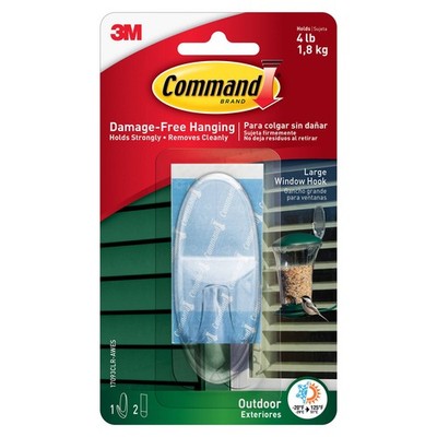 Command Large Clear Outdoor Window Hook Door Hardware