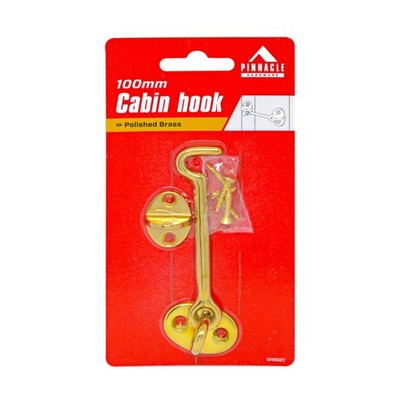 Pinnacle 100mm Polished Brass Cabin Hook Hardware