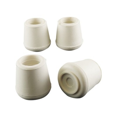 Surface Gard 16mm White Round External Rubber Chair Tips 4 pcs Hardware