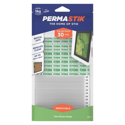 Permastik Thin Picture Strips - 30 Pairs Hardware