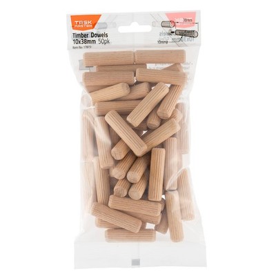 Taskmaster 10 x 38mm Timber Dowel Connectors 2 pcs Car Wiring Adapter