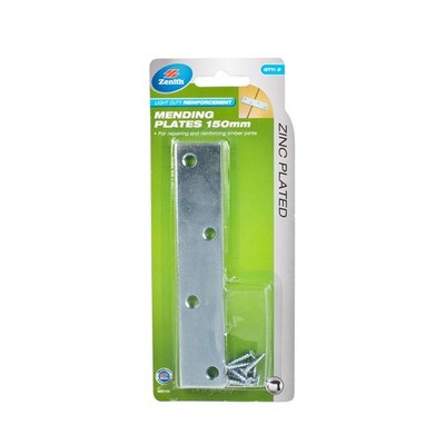 Zenith 150mm Zinc Plated Mending Plates - 2 pieces Hardware