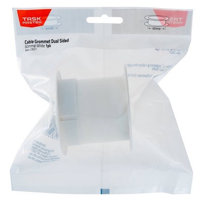 Taskmaster 60mm White Dual Sided Cable Grommet Car Wiring Adapter