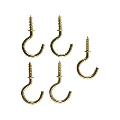 Everhang 15mm Brass Plated Cup Hook 4 pcs Hardware