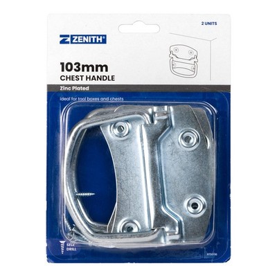 Zenith 103mm Zinc Plated Chest Handle - 2 Pack Hardware