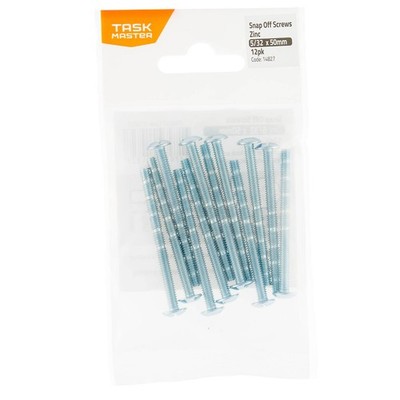 Taskmaster 5/32 x 50mm Zinc Snap Off Screw 4 pcs Hardware