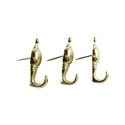 Everhang Brass Plated Picture Hanging Push Pin - 3 pieces Hardware