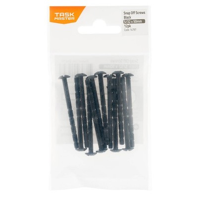 Taskmaster 5/32 x 50mm Black Snap Off Screw 4 pcs Hardware