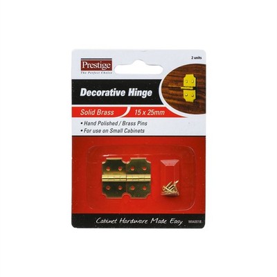 Prestige 15 x 25 x 0.5mm Decorative Brass Hinges Door Hardware