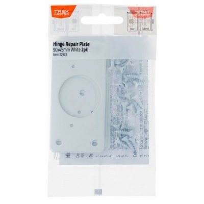 Taskmaster 90 x 45mm White Hinge Repair Plate - 2 Pack(8)More options 2 pieces