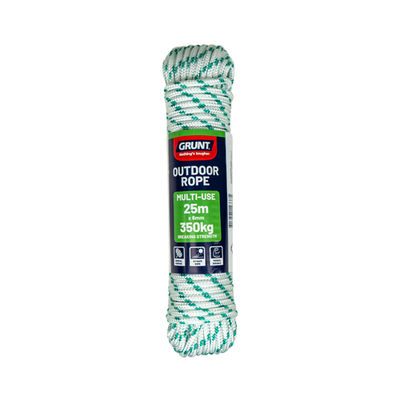 Grunt 6mm x 25m White And Green Outdoor Rope