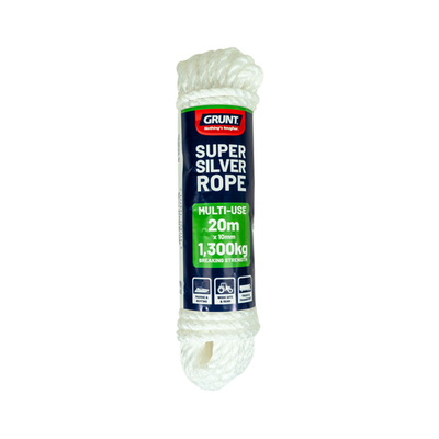 Grunt 10mm x 20m White Super Silver Rope