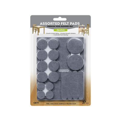 Slipstick Assorted Grey Floor Protection Felt Pads - 37 pieces Brake Parts
