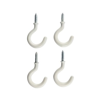 Everhang 17mm White PVC Cup Hook 4 pcs Hardware