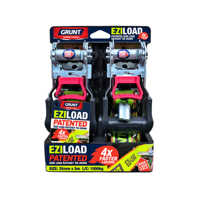 Grunt Ezi-Load 35mm x 5m Ratchet Tie-Down - 2 pieces Hardware