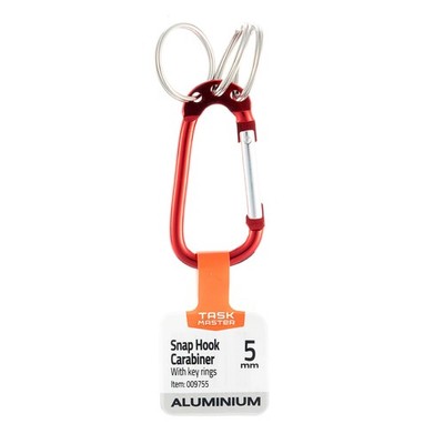 Taskmaster 6mm Aluminium Carabiner With Key Rings 4 pcs Hardware