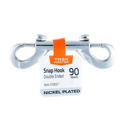 Taskmaster 8 x 90mm Nickel Double Ended Snap Hook 5 pcs Hardware DIY