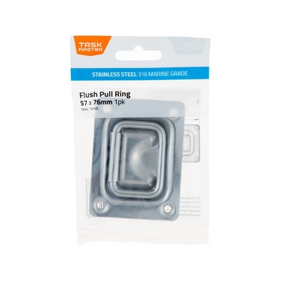 Taskmaster 57 x 76mm 316 Stainless Steel Flush Pull Ring Hardware
