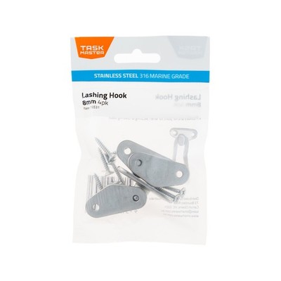 Taskmaster 8mm Stainless Steel Lashing Hook - 4 pieces Hardware