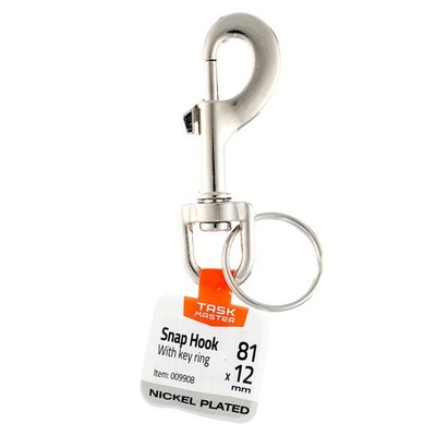 Taskmaster Nickel Plated Snap Hook With Key Ring 5 pcs Hardware