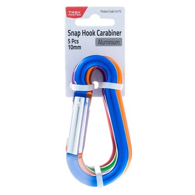 Taskmaster 10mm Aluminium Snap Hook Carabiner - 5 pieces Hardware