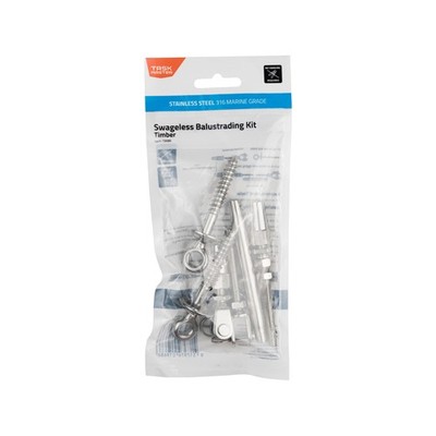 Taskmaster 316 Stainless Steel Swageless Timber Lag Screw Balustrading Kit DIY