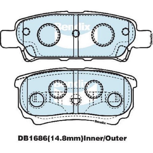 Bendix Brake Pads Set - Heavy Duty - DB1686 HD Brake Pads Brake Parts