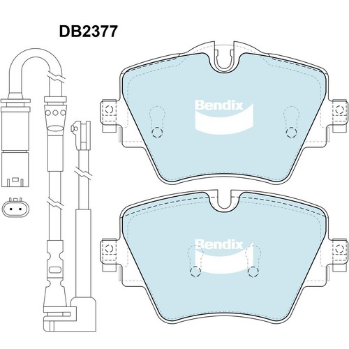 Bendix Brake Pads Set - Euro+ Inc Wear Sensor - DB2377 EURO+ Auto Sensor Part