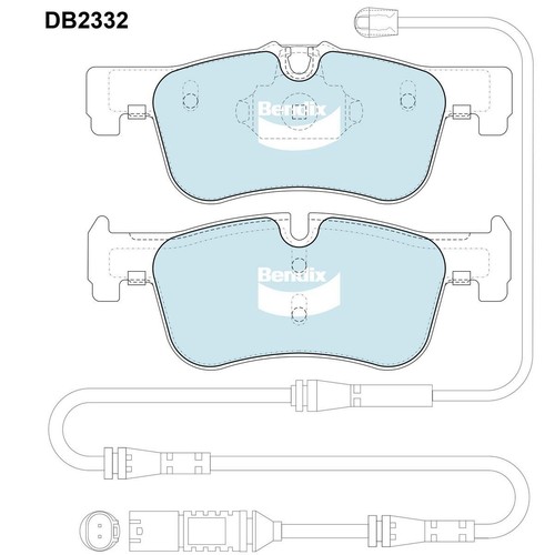 Bendix Brake Pads Set - Euro+ Inc Wear Sensor - DB2332 EURO+ Auto Sensor Part