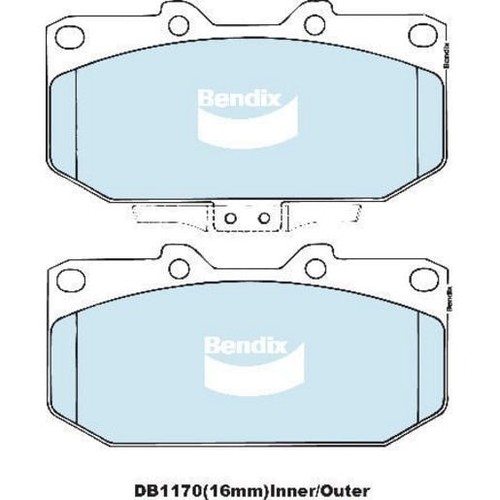 Bendix Brake Pads Set - Heavy Duty - DB1170 HD Brake Pads Brake Parts