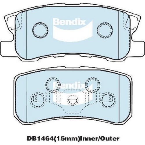 Bendix Brake Pads Set - Heavy Duty - DB1464 HD Brake Pads Brake Parts Brake Pads