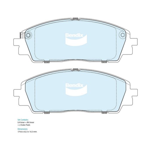 Bendix Brake Pads Set - 4WD/SUV - DB2646 4WD Brake Pads Brake Parts