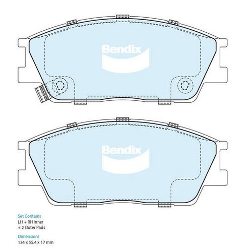 Bendix Brake Pads Set - General CT - DB2670 GCT Brake Pads Brake Parts