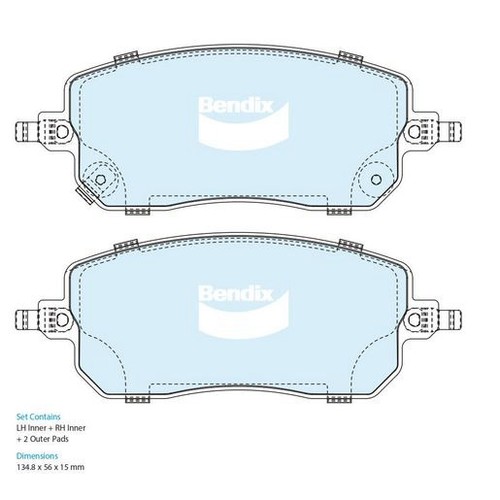 Bendix Brake Pads Set - General CT - DB2652 GCT Brake Pads Brake Parts