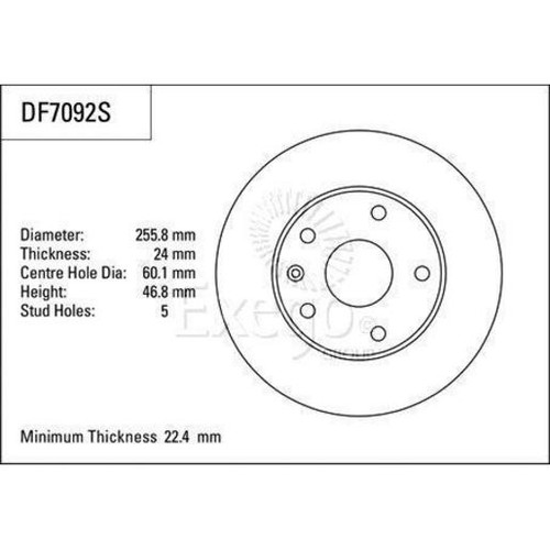 TRW Disc Brake Rotor - DF7092S Brake Parts