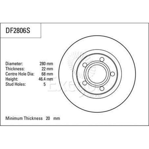TRW Disc Brake Rotor - DF2806S Brake Parts