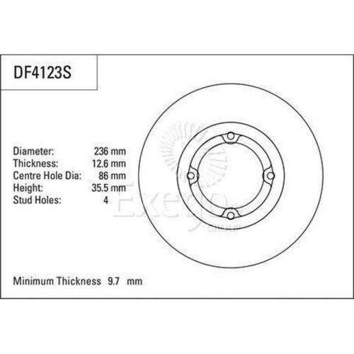 TRW Disc Brake Rotor - DF4123S Brake Parts