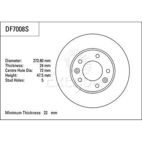 TRW Disc Brake Rotor - DF7008S Brake Parts
